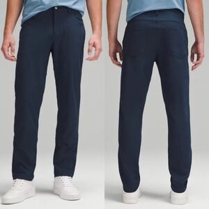 Lululemon ABC Classic Fit Navy Blue Warpstreme Pants Mens Sz 36 LM5ADES Trousers